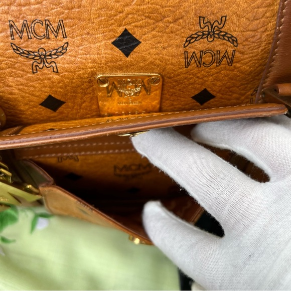 MCM Visetos Satchel Cognac with Bag Charm - Picture 13 of 16